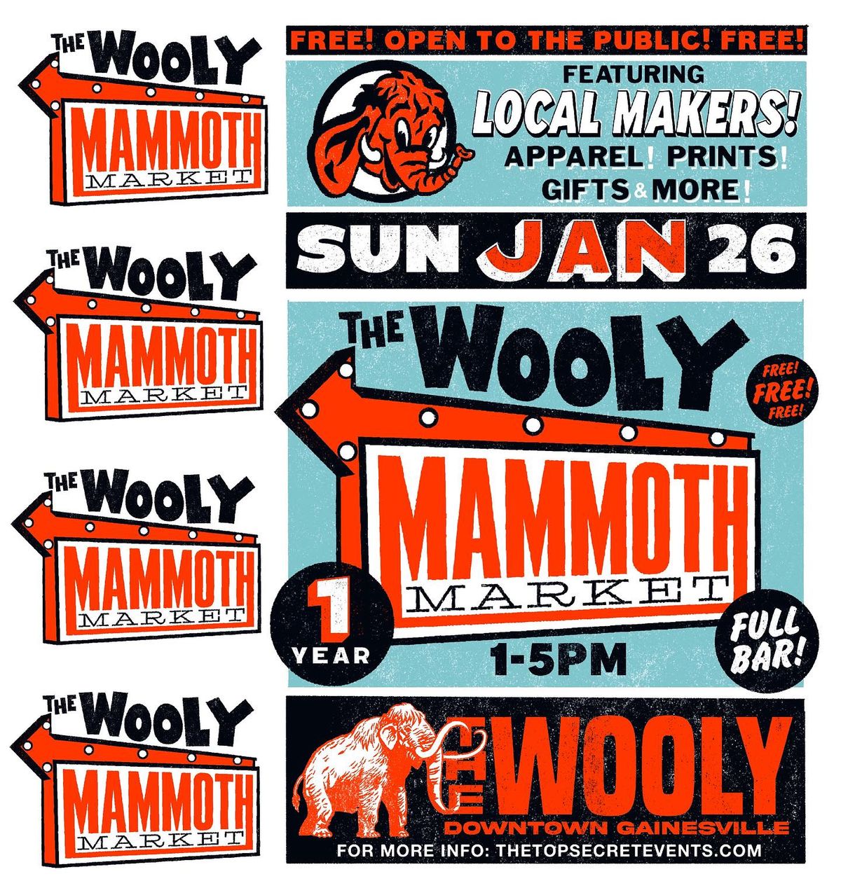 Sun 01.26 - Indoor Wooly Mammoth Market!