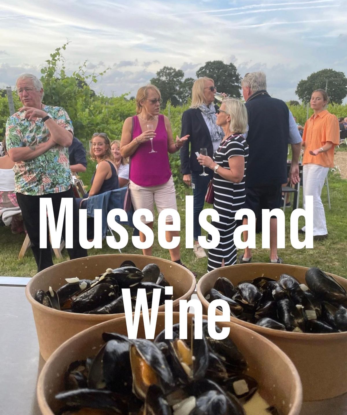 Mussels and wine at Chet Valley Vineyard August 16th