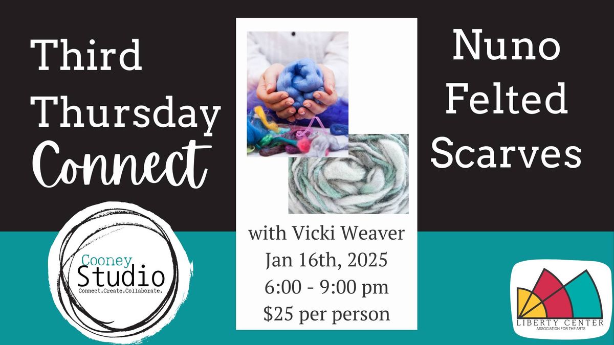 Third Thursday Connect- Nuno Felted Scarves with Vicki Weaver 