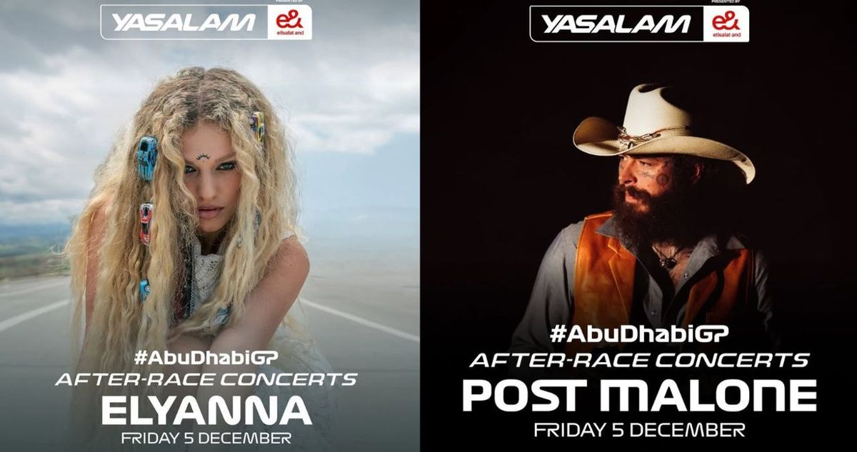 Formula 1 Abu Dhabi Grand Prix 2025 - Friday - Post Malone, Elyanna Tickets
