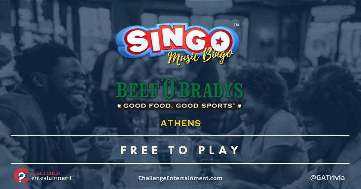 SINGO Music Bingo Nights at Beef 'O' Brady's - Athens