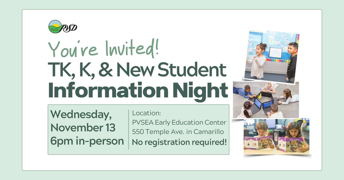 2025-2026 TK, K, & New Student Information Night