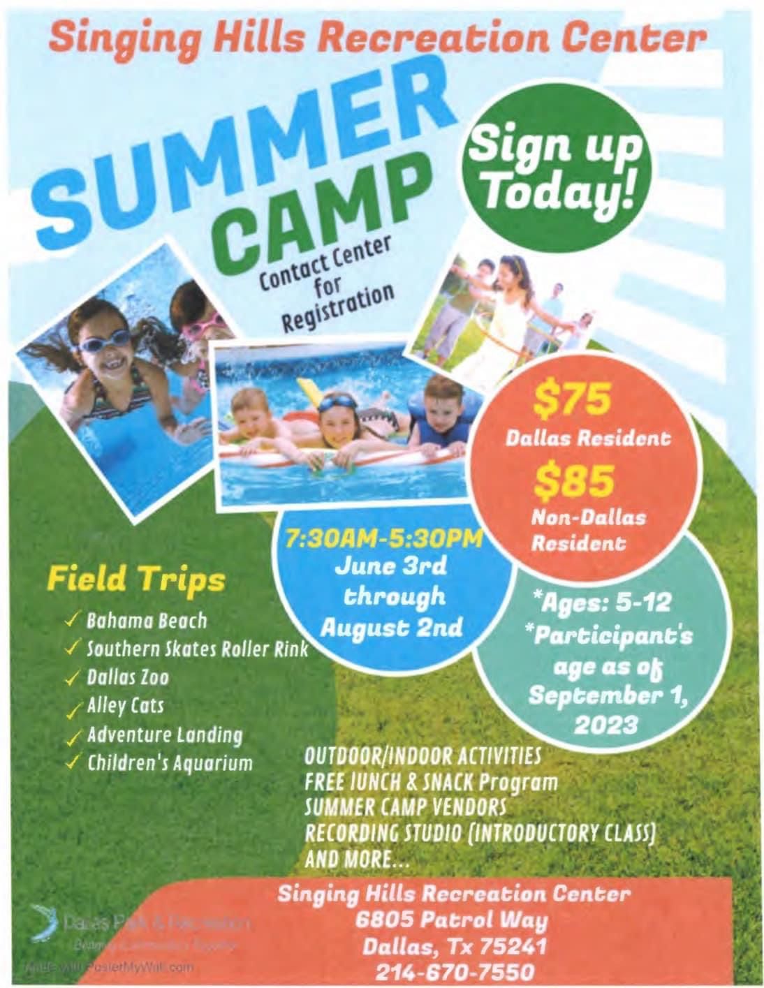 Summer Camp @ Singing Hills Recreation Center