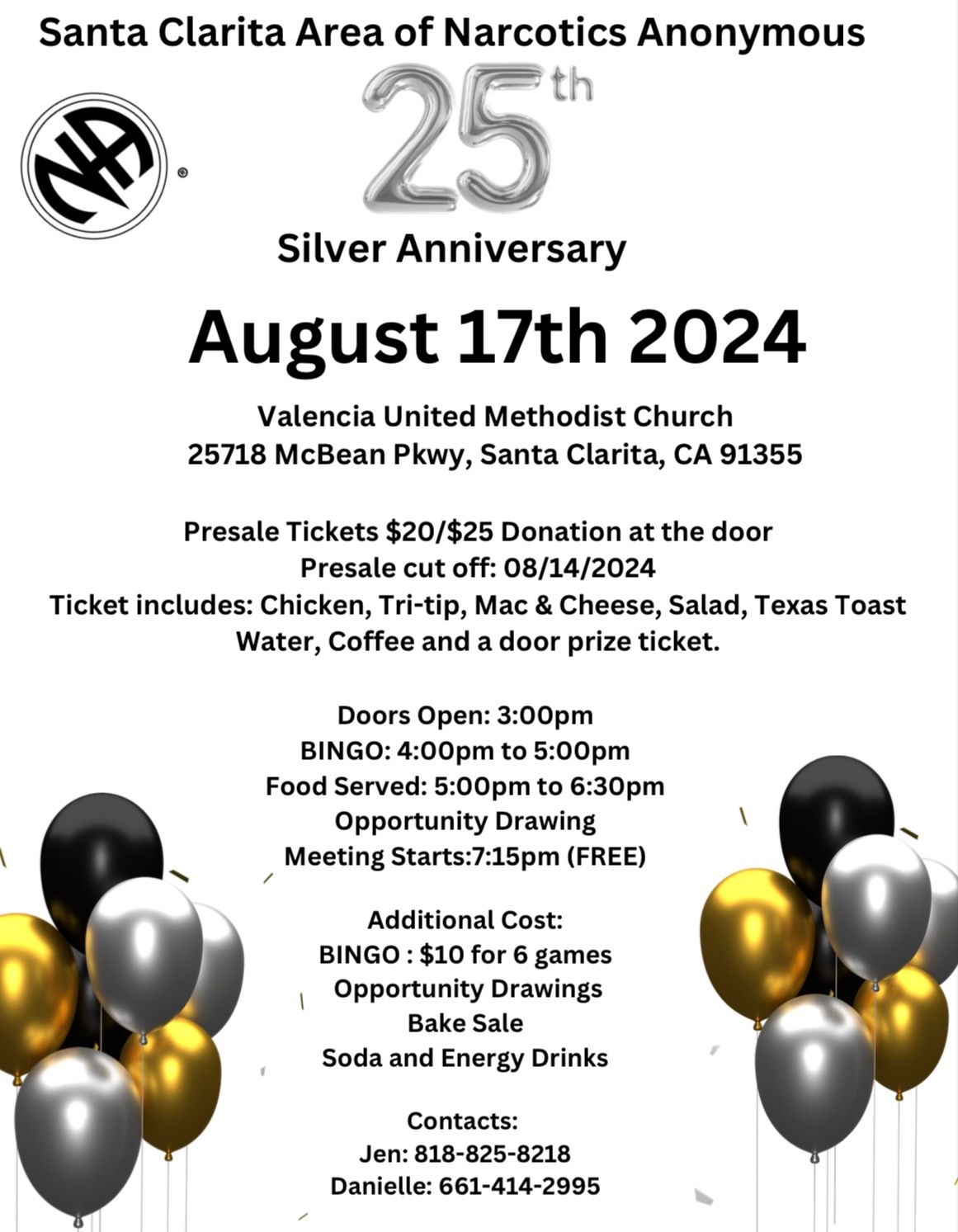 Santa Clarita Area of N.A. 25th  Silver  Anniversary Event