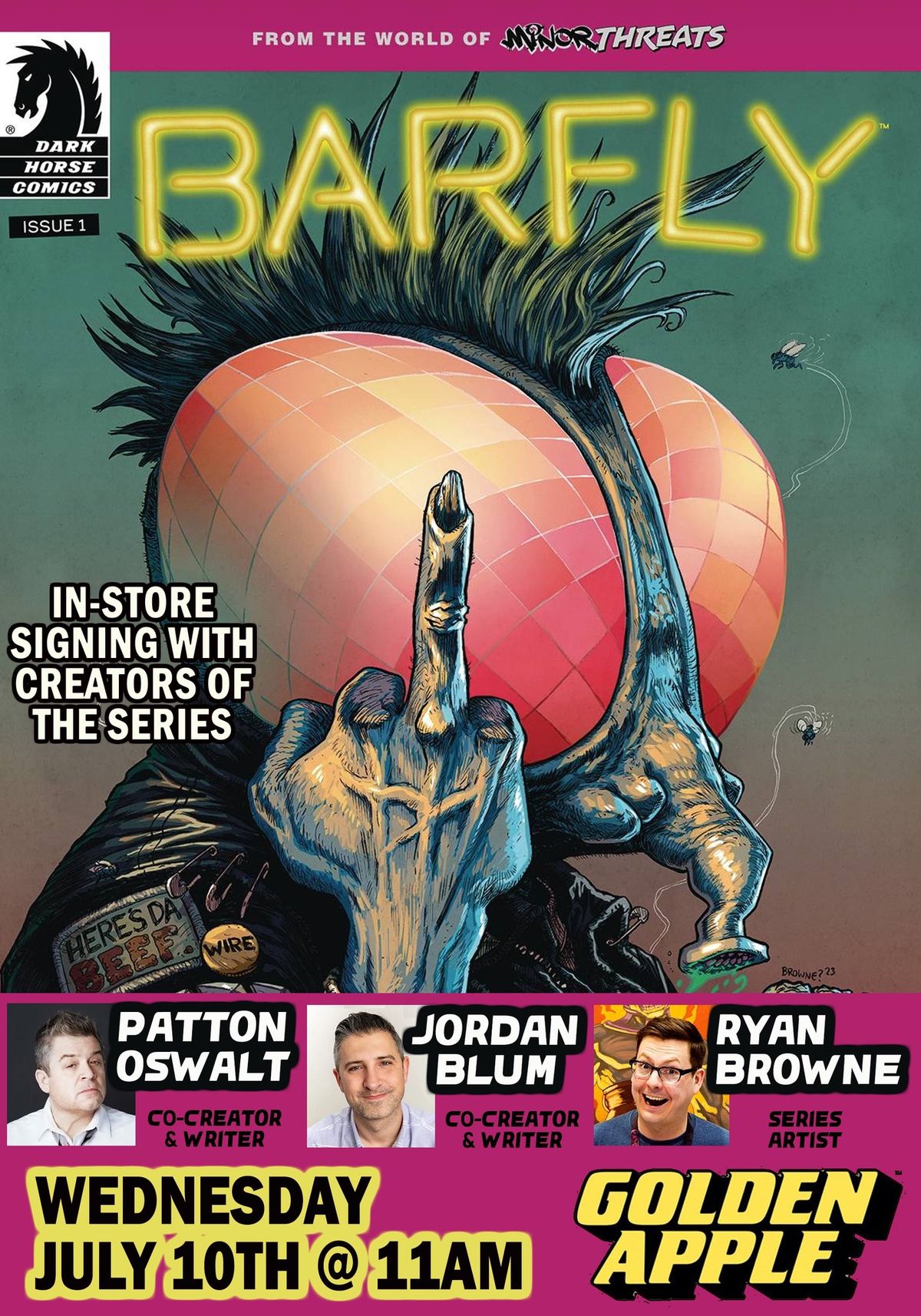 Barfly Comic Release with Dark Horse Creators Patton, Jordan and Ryan