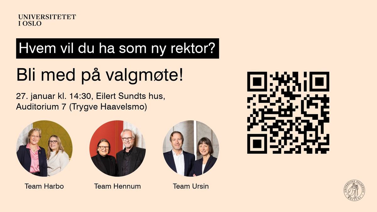 Valgm\u00f8te: Hvem vil du ha som ny rektor ved UiO?