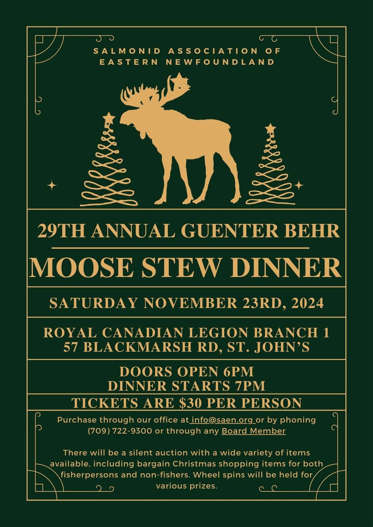 29th Annual Guenter Behr Moose Stew Dinner