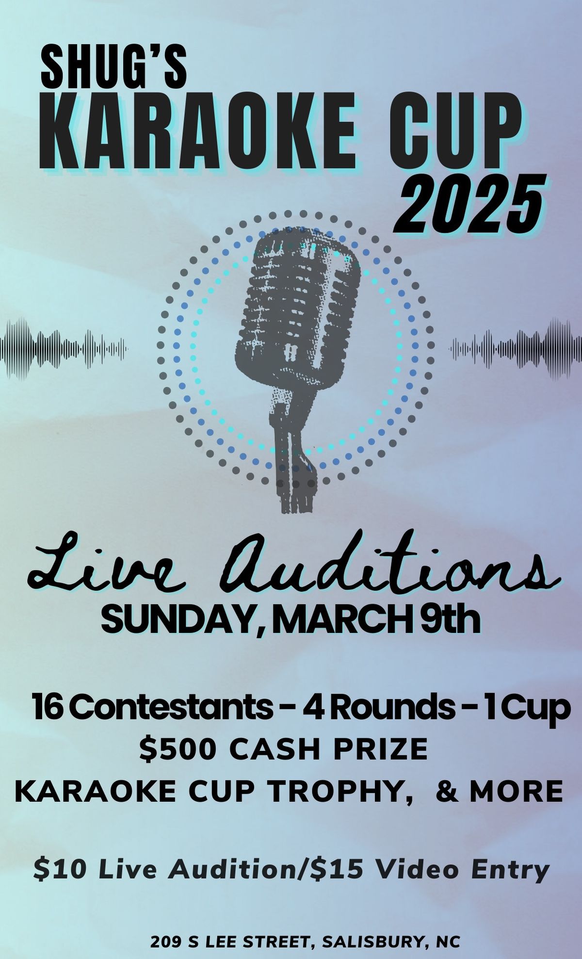 Shug\u2019s KARAOKE CUP 2025 - LIVE AUDITIONS