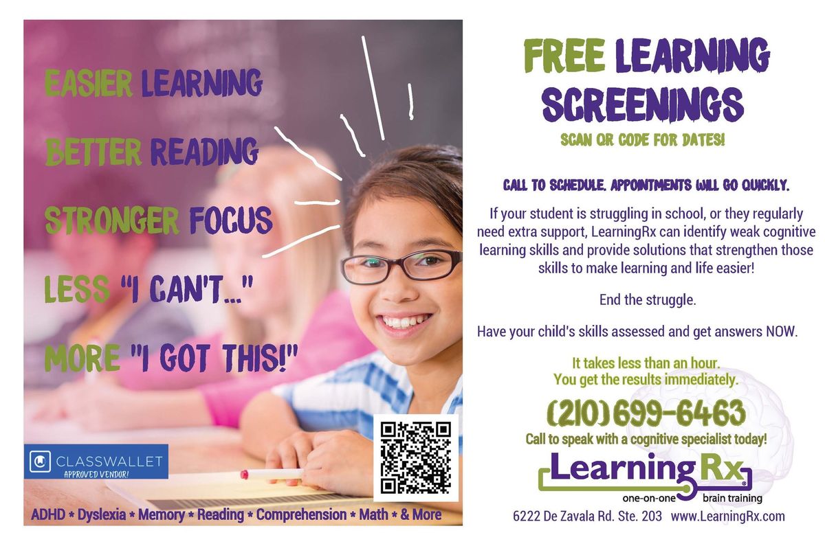 FREE Learning Screenings JULY 12 & 13