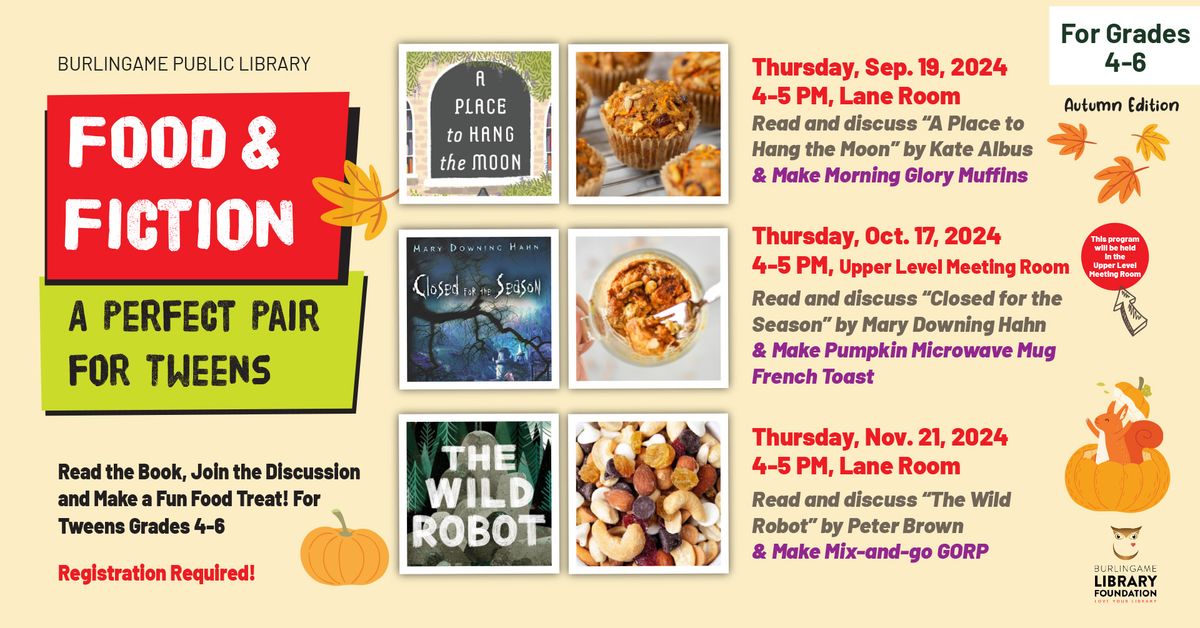 Autumn Food & Fiction -  A Perfect Pair for Tweens in grades 4th-6th