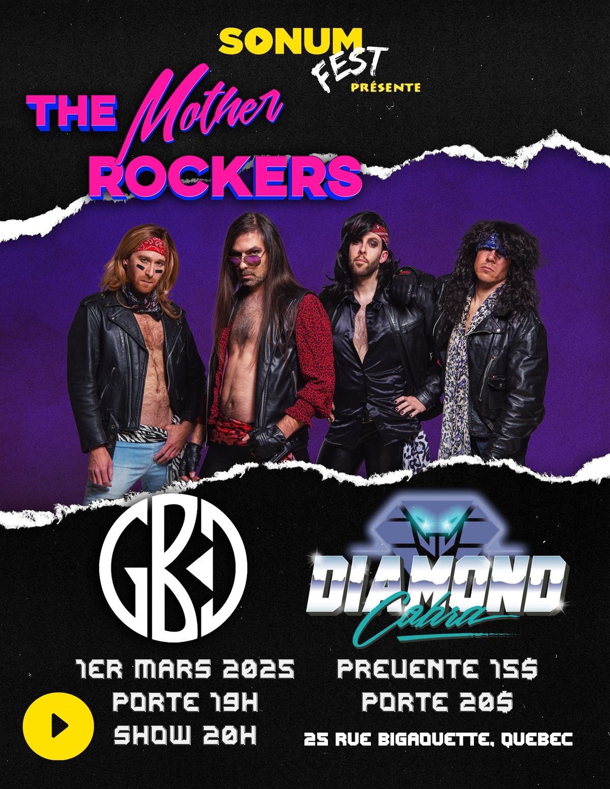 Sonum Fest pr\u00e9sente The Mother Rockers, Guitbassdrom, Diamond Cobra