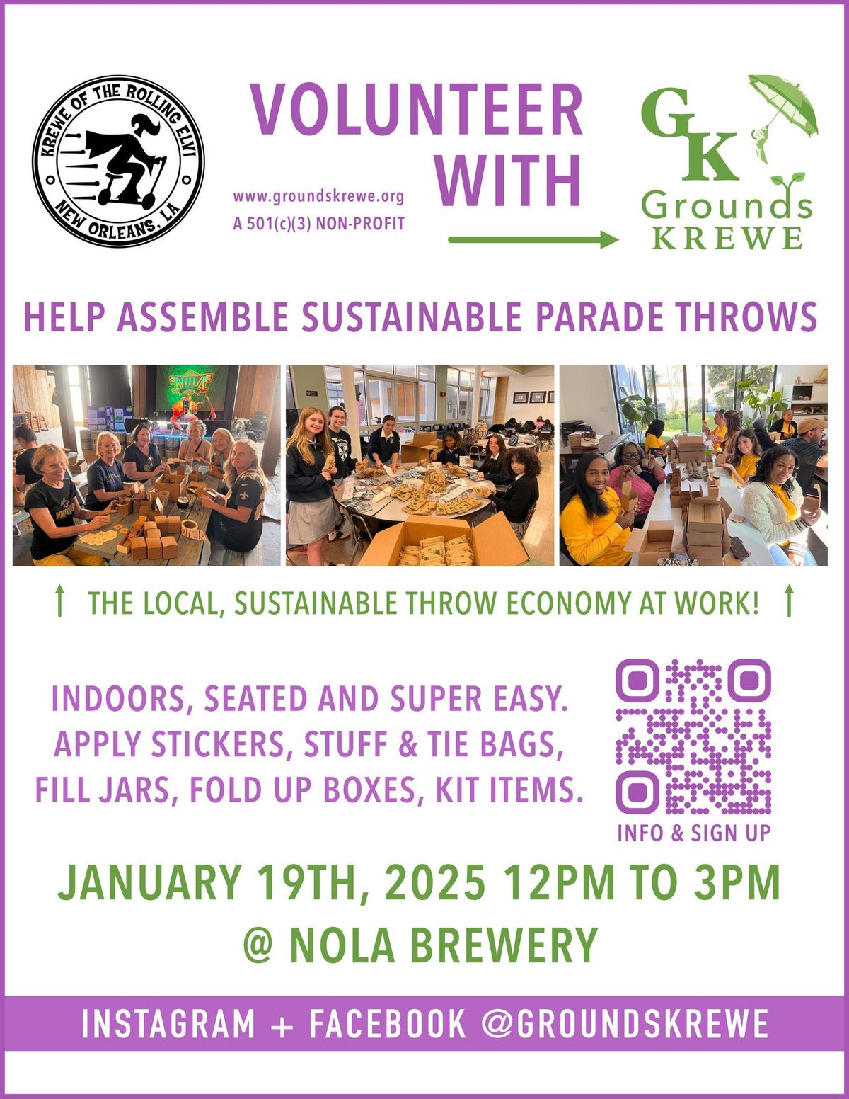 Volunteer with the Rolling Elvi & Grounds Krewe