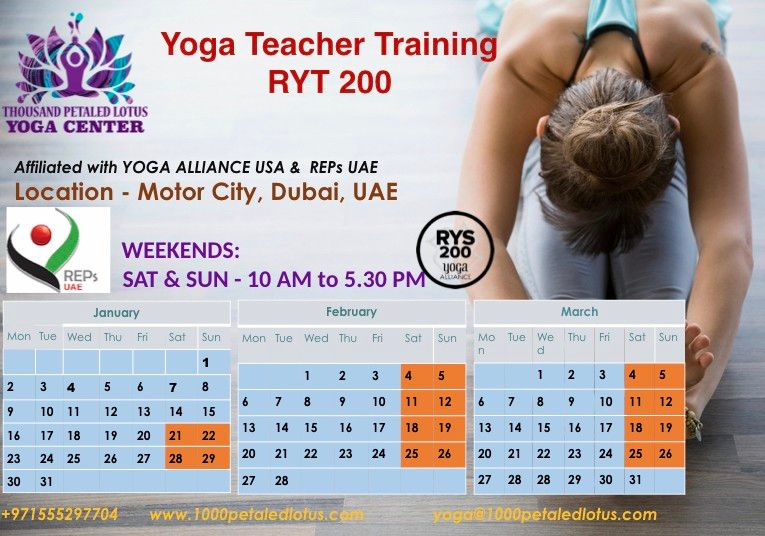 Weekend Yoga Teacher Training (TTC ) - Dubai Jan 2023 + Free 3 months yoga studio membership