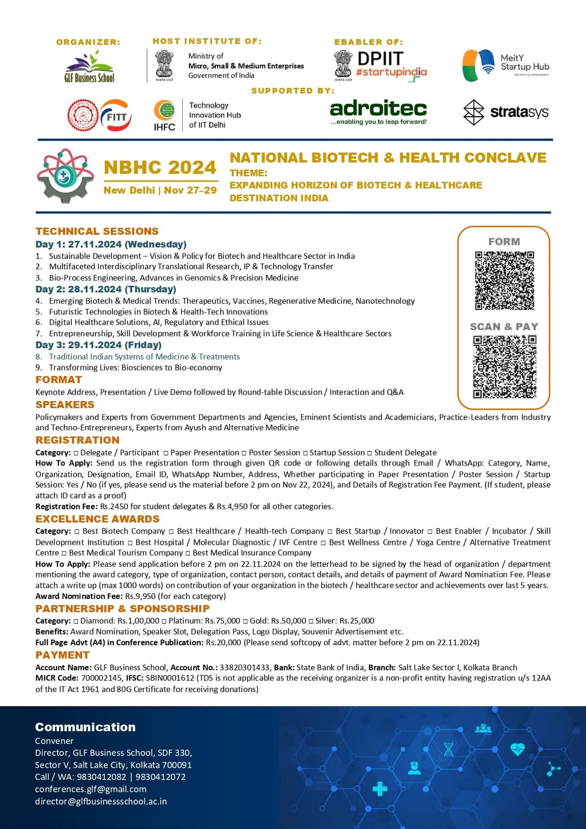 National Biotech & Health Conclave (NBHC 2024) at RNI Park, IIT Delhi 