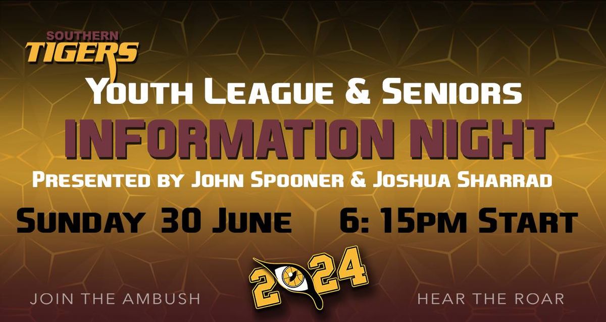 STBA Youth League & Seniors Info Night
