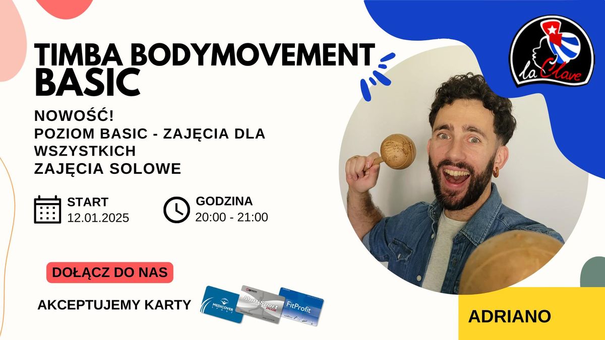 Timba bodymovement BASIC - z Adriano \/ NIEDZIELE 20:00 \/ START 12.01