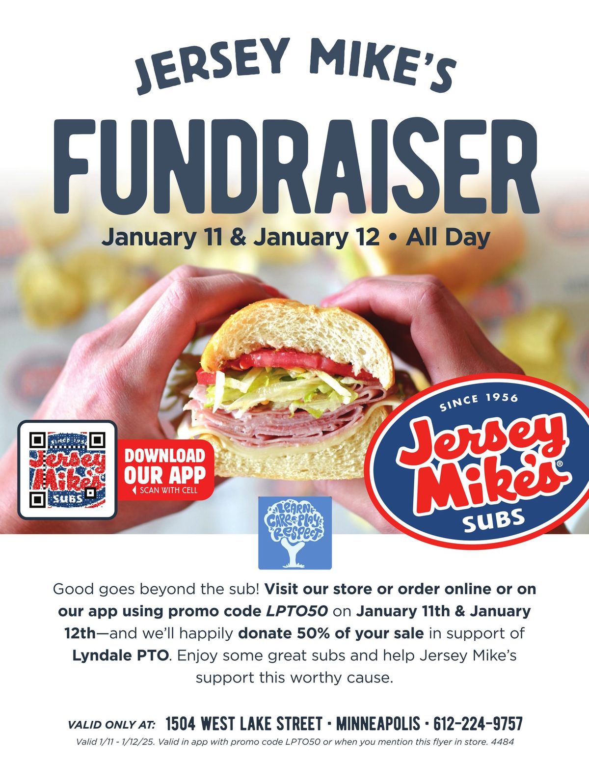 Lyndale PTO fundraiser at Jersey Mike's Uptown