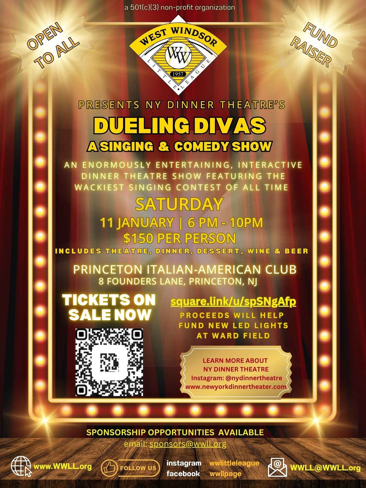 WWLL Dueling Diva's Dinner Fundraiser Show - Light Up Ward Field!