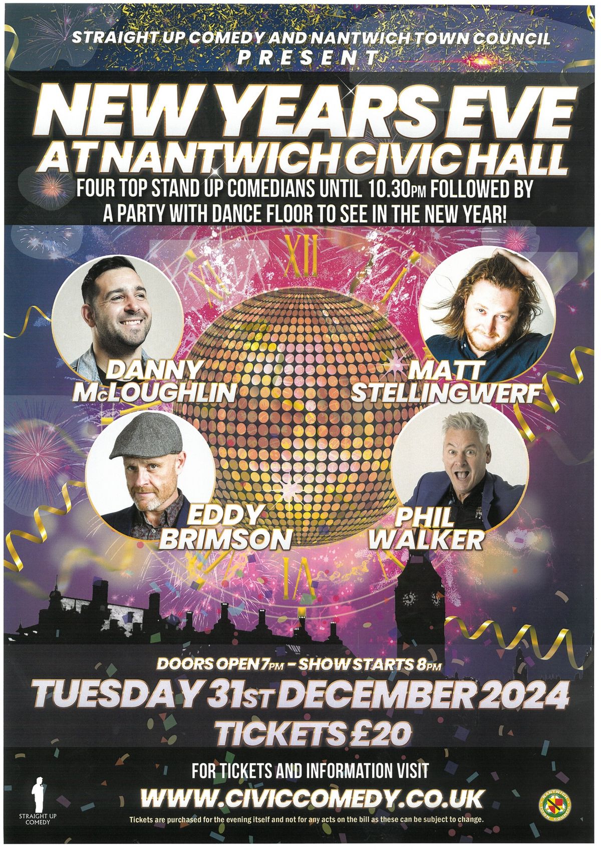 New years eve . Civic Hall\/Nantwich comedy