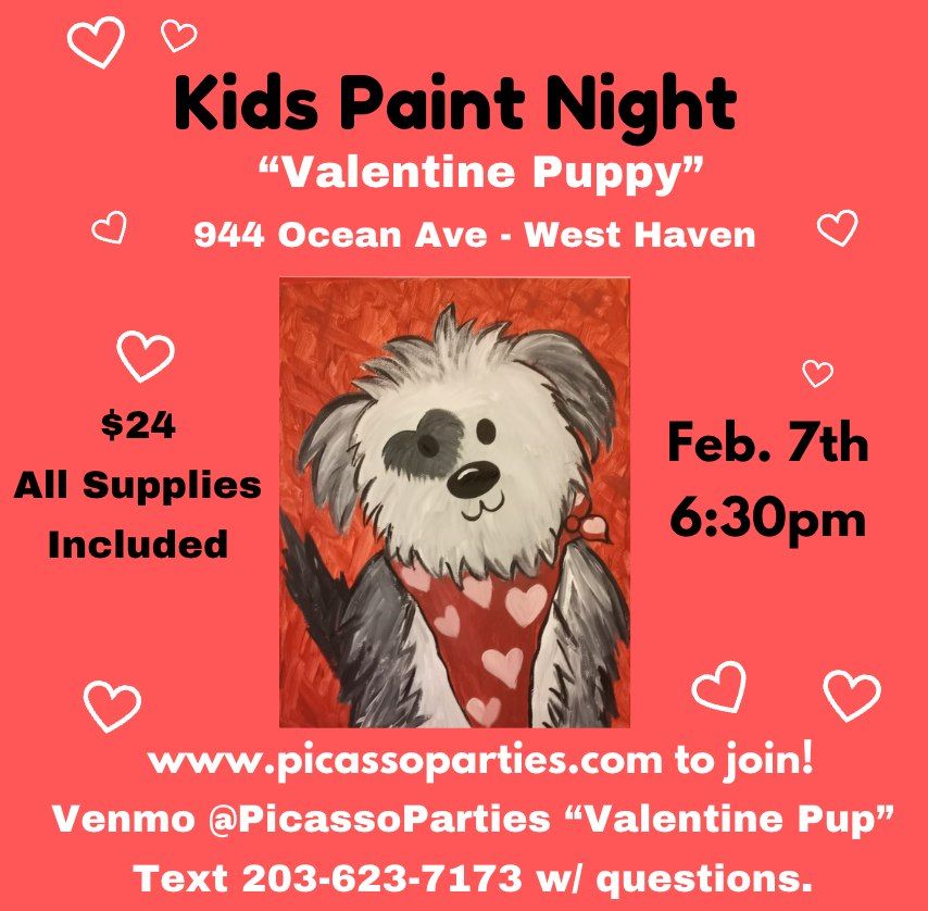 Kids "Valentine Puppy" Paint Night 