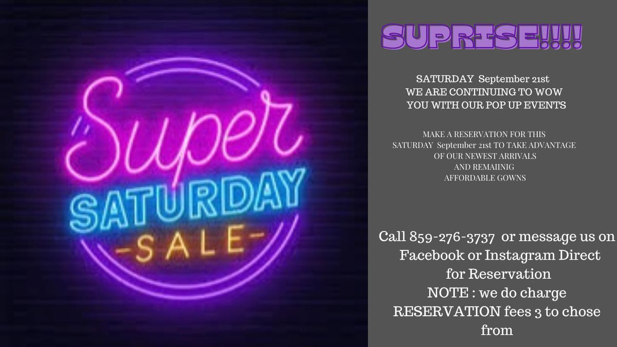 Super Saturday Sale PopUp