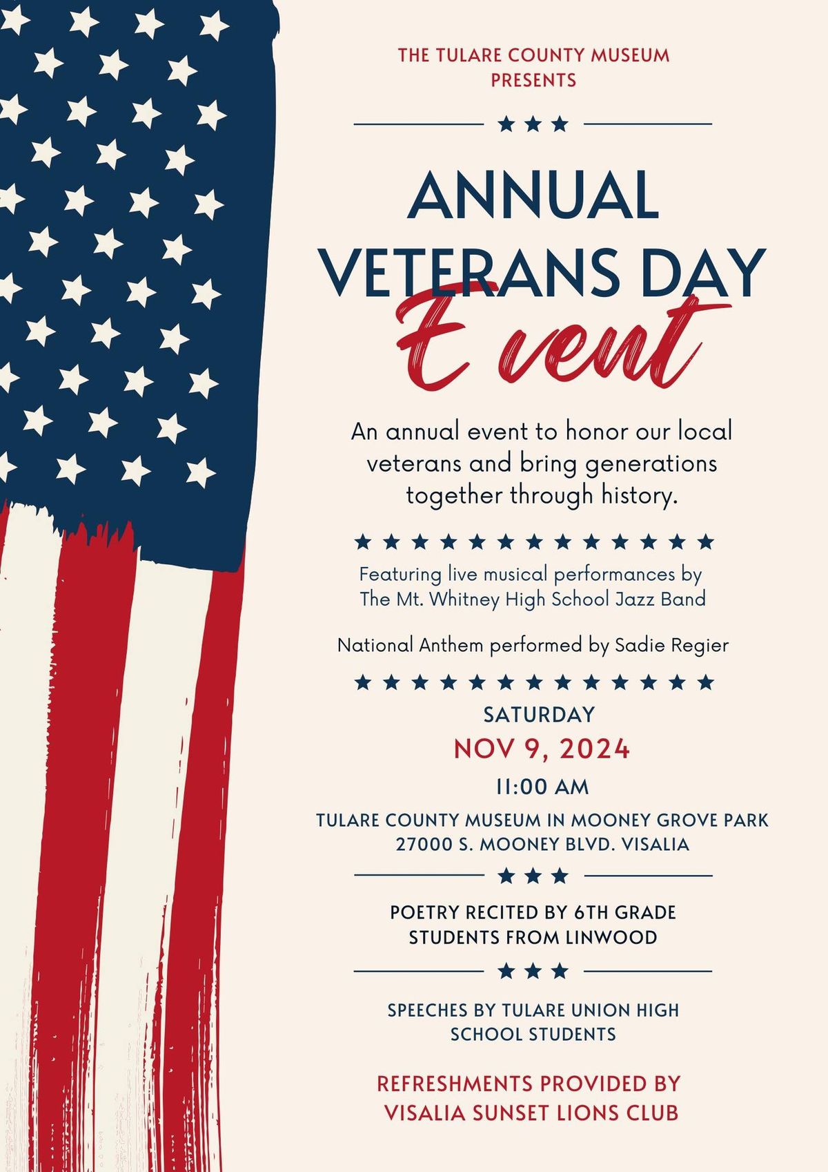 Tulare County Museum's Annual Veterans Day Event