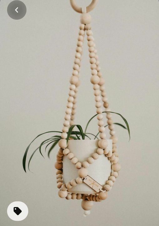 DIY Wood Bead Plant Hanger