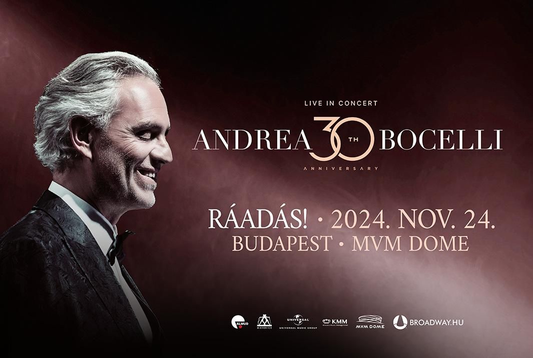 Andrea Bocelli koncert 2024 - Budapest MVM Dome - Jegyek