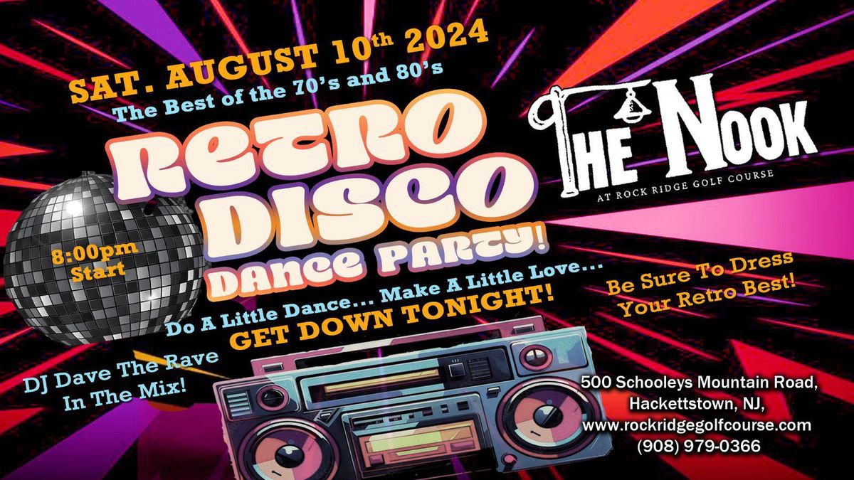 Retro Disco Dance Party Aug 10th 8pm