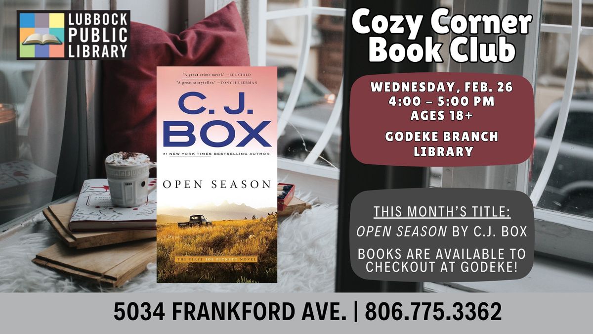 Cozy Corner Book Club at Godeke Branch Library