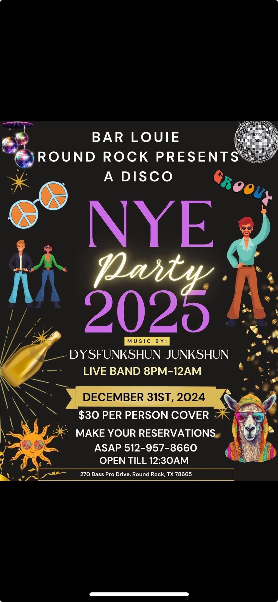 Dysfunkshun Junkshun NYE Party at Bar Louie Round Rock!