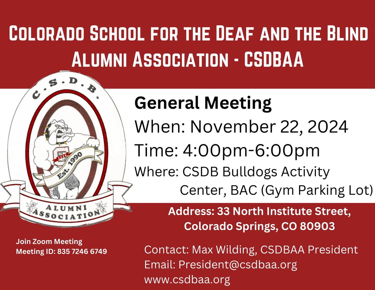 CSDBAA General Meeting 