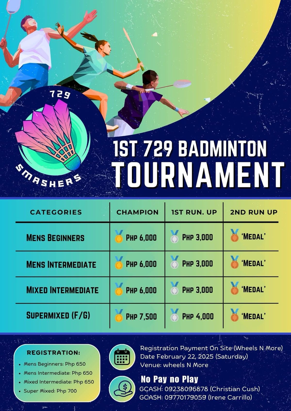 729 Smashers Badminton Open Tournament