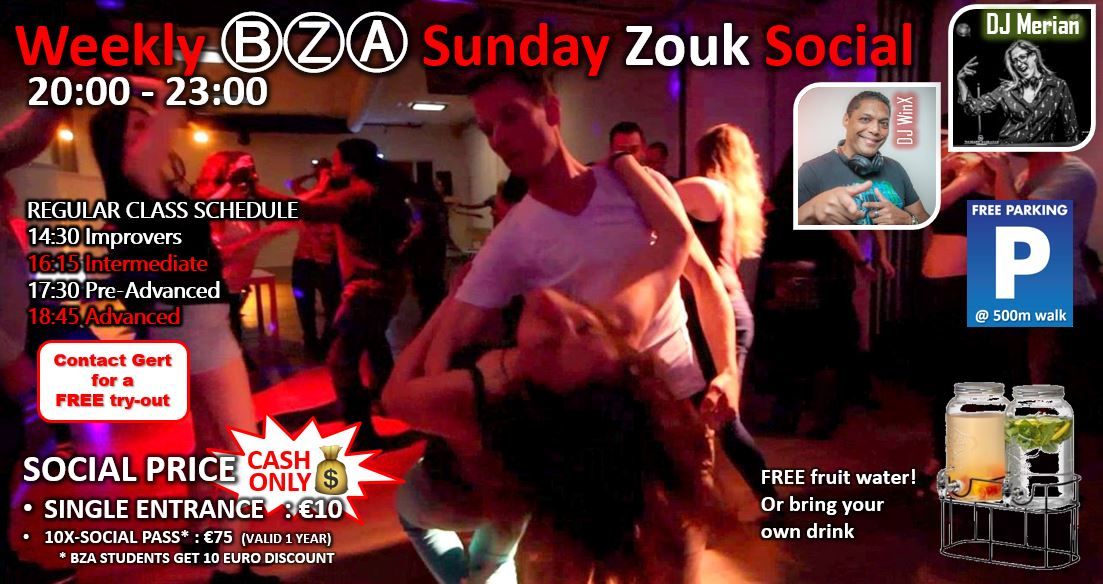 BZA Sunday Zouk Social - MAY 26 - Your Weekly Zouk Vitamins!