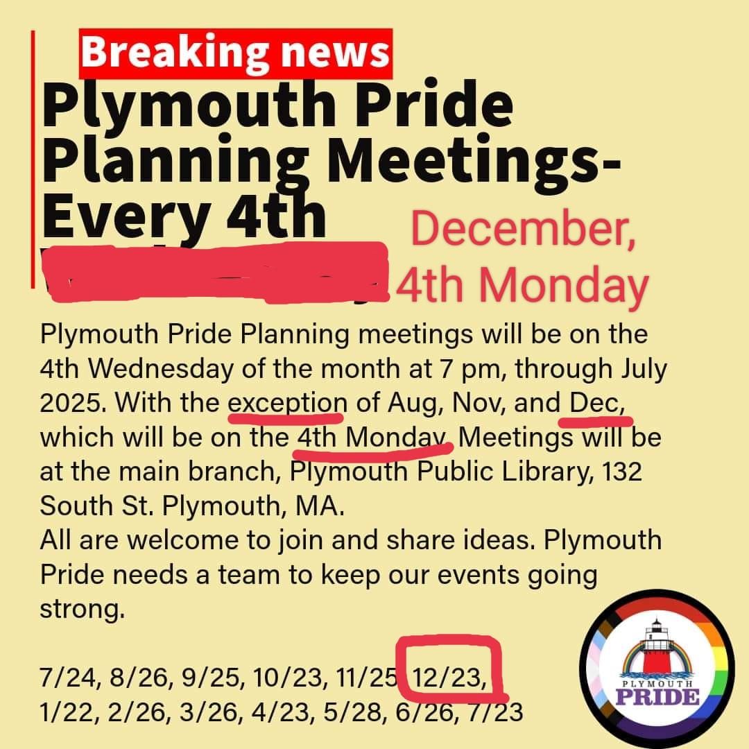 Plymouth Pride Planning Meetings-