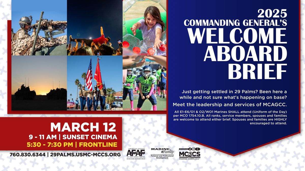 Commanding General's Welcome Aboard Brief