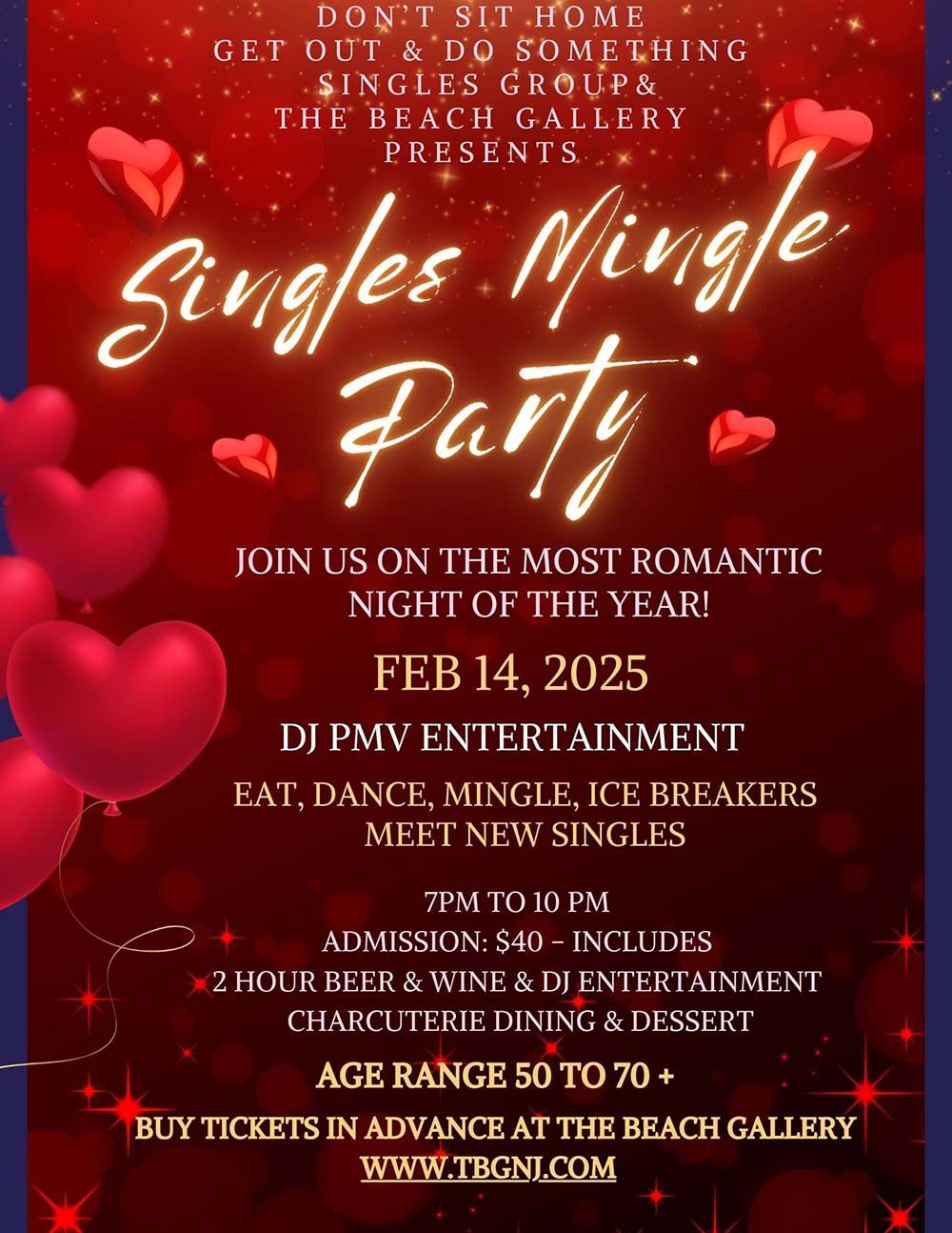 Singles Mingle Party at The Beach Gallery \u2013 February 14th