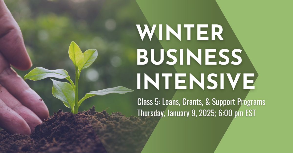 Winter Business Intensive Class 5: Loans, Grants, & Support Programs 