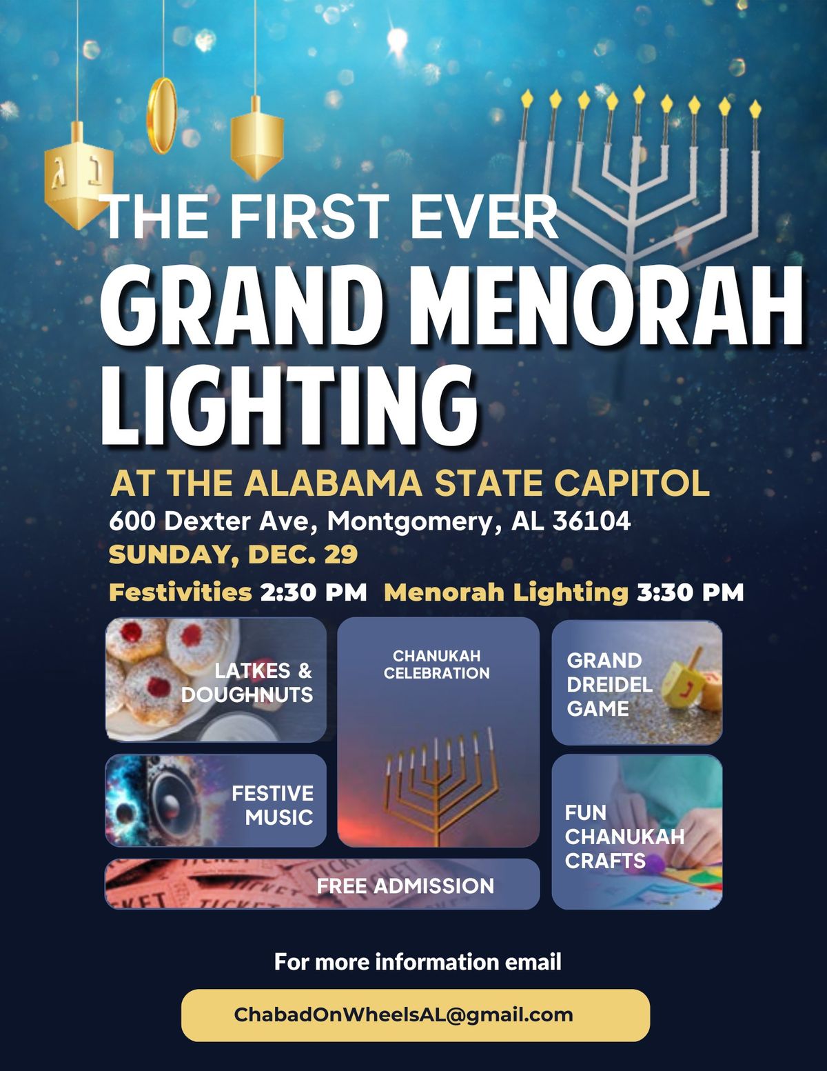 The First Ever Grand Menorah Lighting By The State Capital