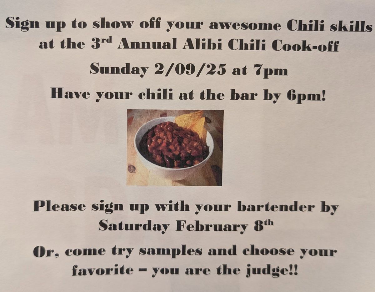 3rd annual chili cook off!!