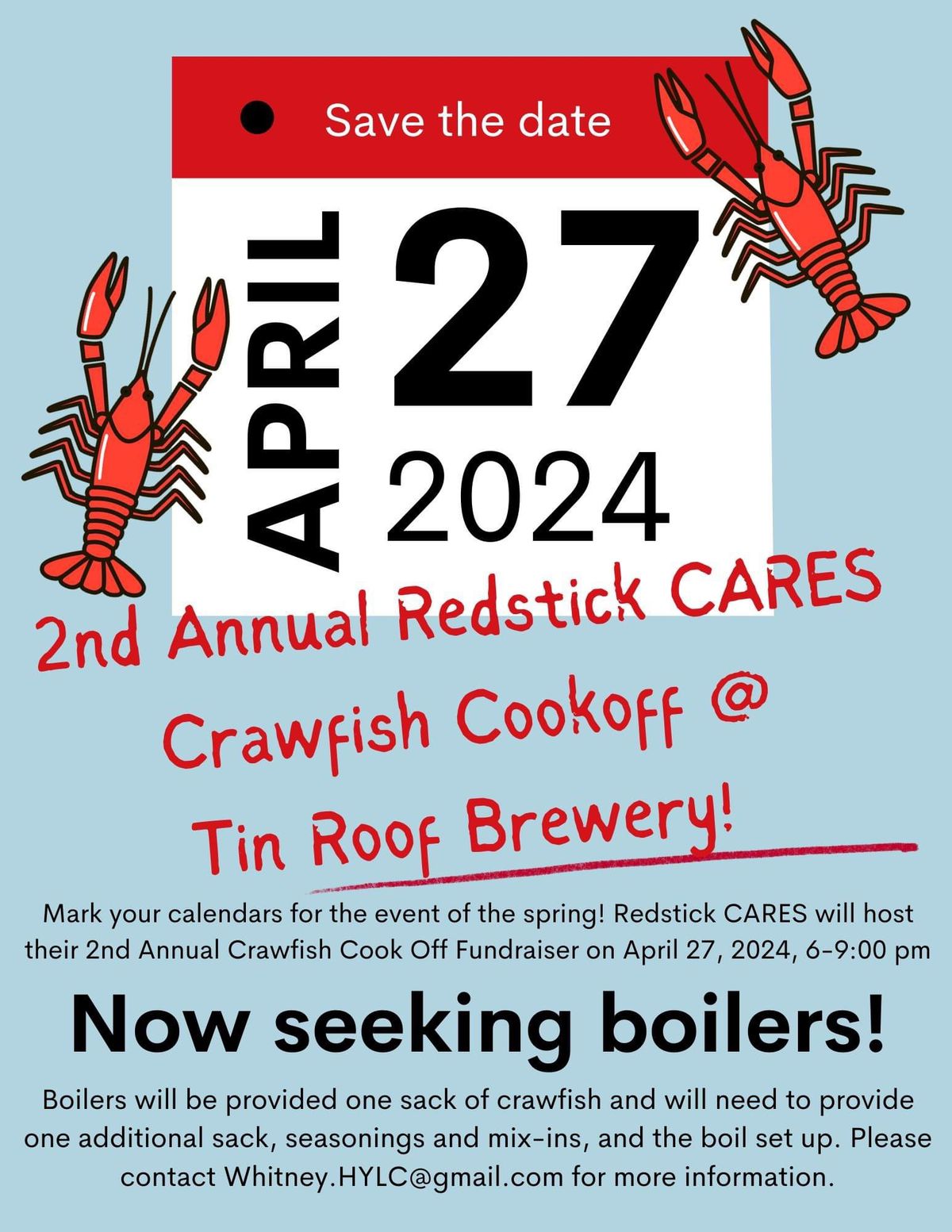 2nd Annual Redstick CARES Crawfish Boil Off
