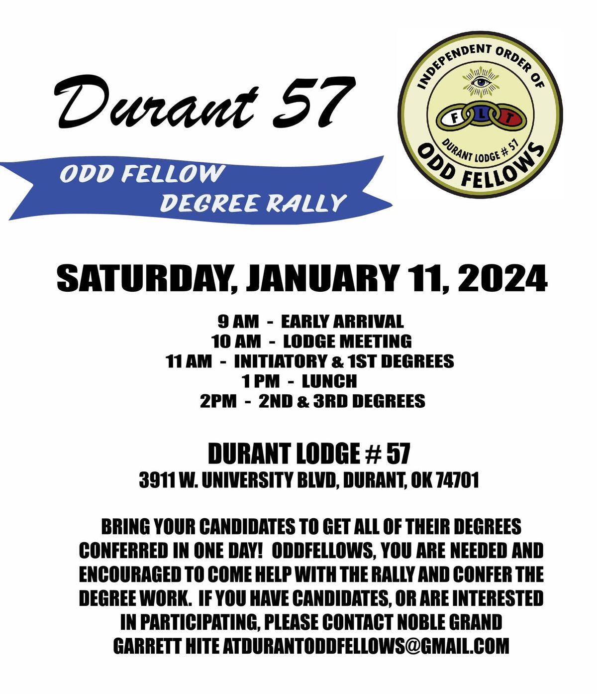 Durant Lodge 57 Degree Rally