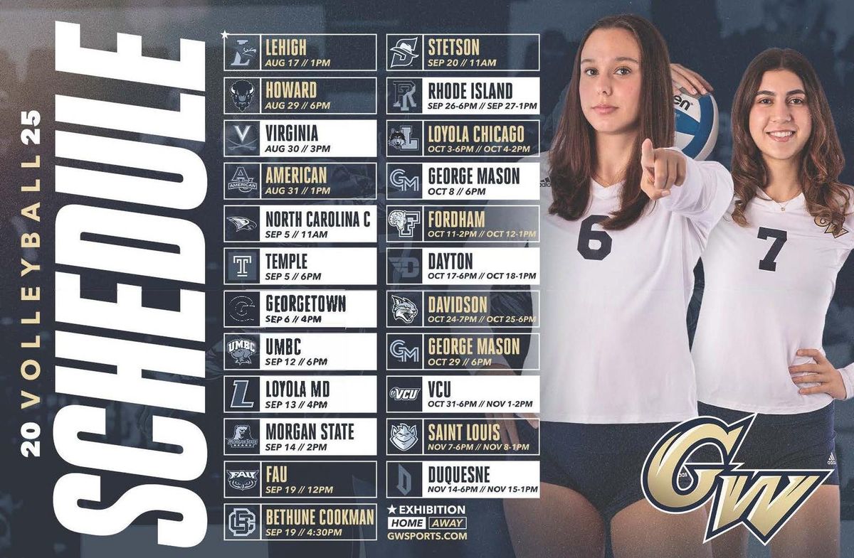 Parking Duquesne Dukes at George Washington Revolutionaries Womens Volleyball