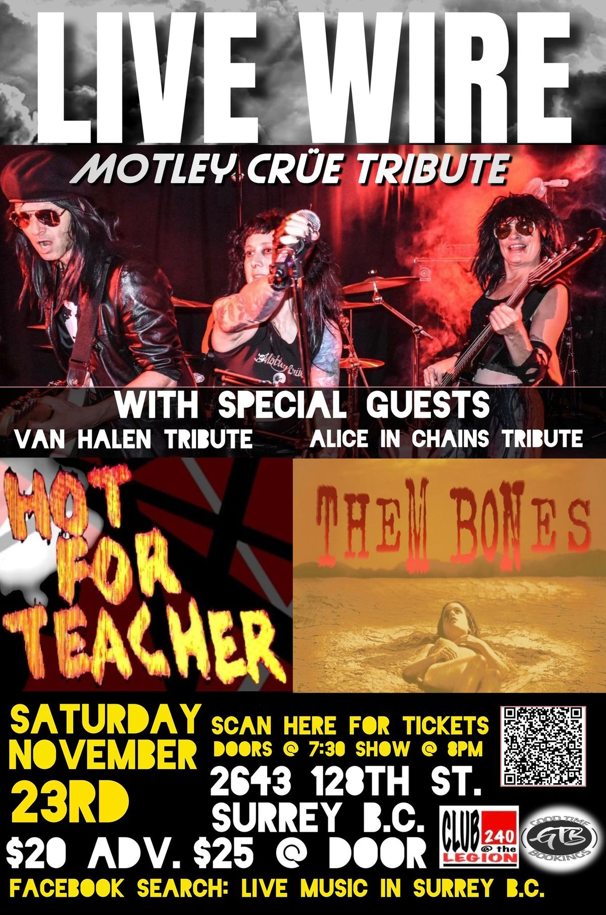 MOTLEY CRUE, VAN HALEN & ALICE IN CHAINS TRIBUTES LIVE @ CLUB 240!