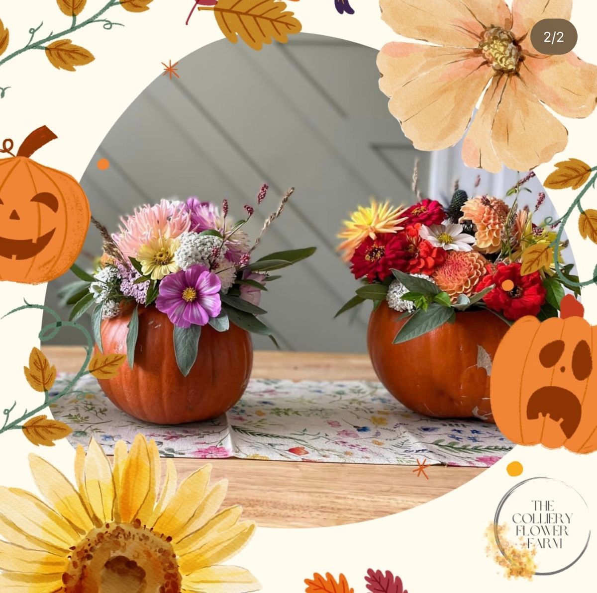 Pumpkin flower Arrangement Workshop 