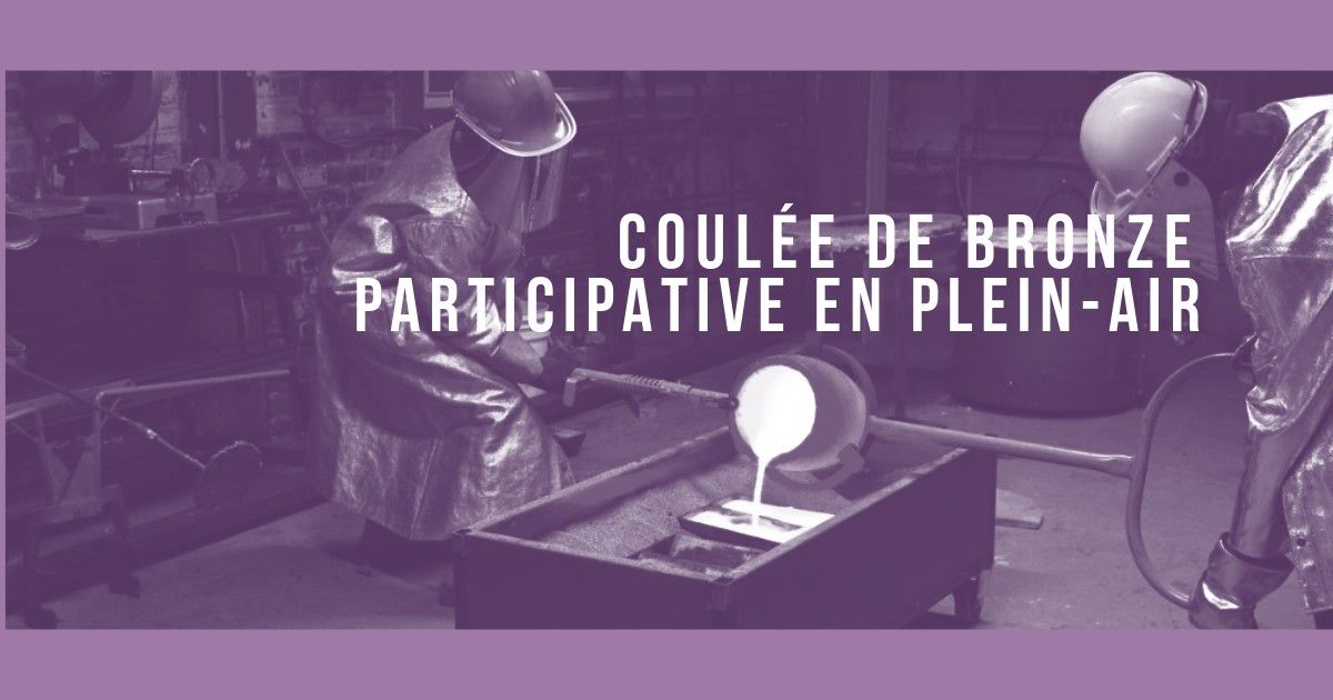 Coul\u00e9e de bronze participative en plein-air