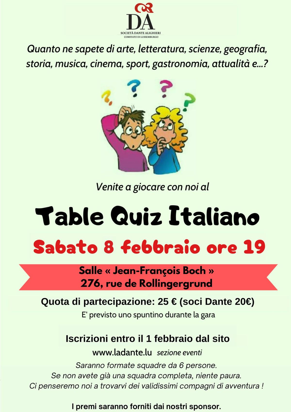 Table quiz italiano 2025