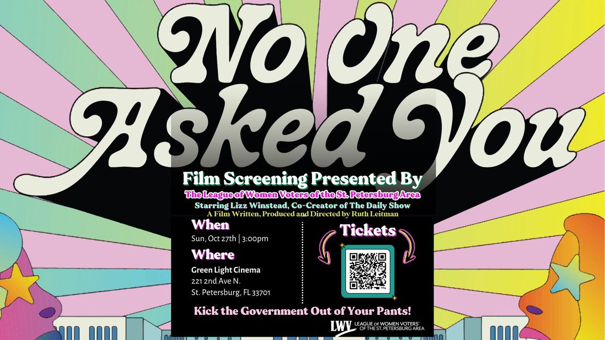 No One Asked You Film Screening - Presented By: League of Women Voters of the St. Petersburg Area