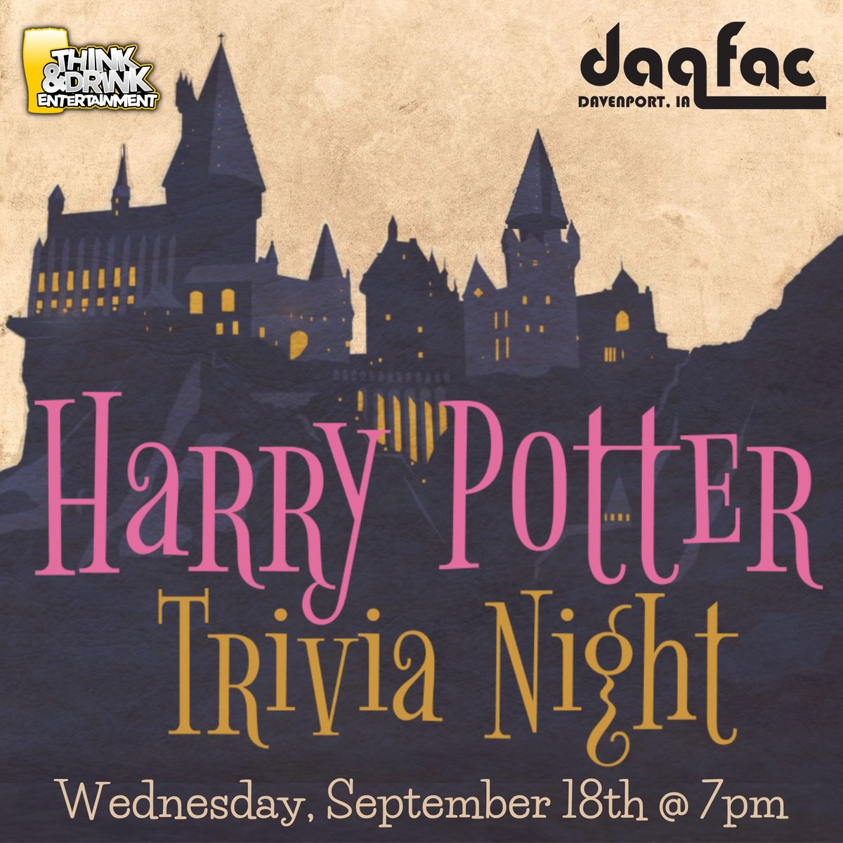 Harry Potter Trivia Night @ Daiquiri Factory (Davenport, IA) \/ Wed Sept 18th @ 7pm