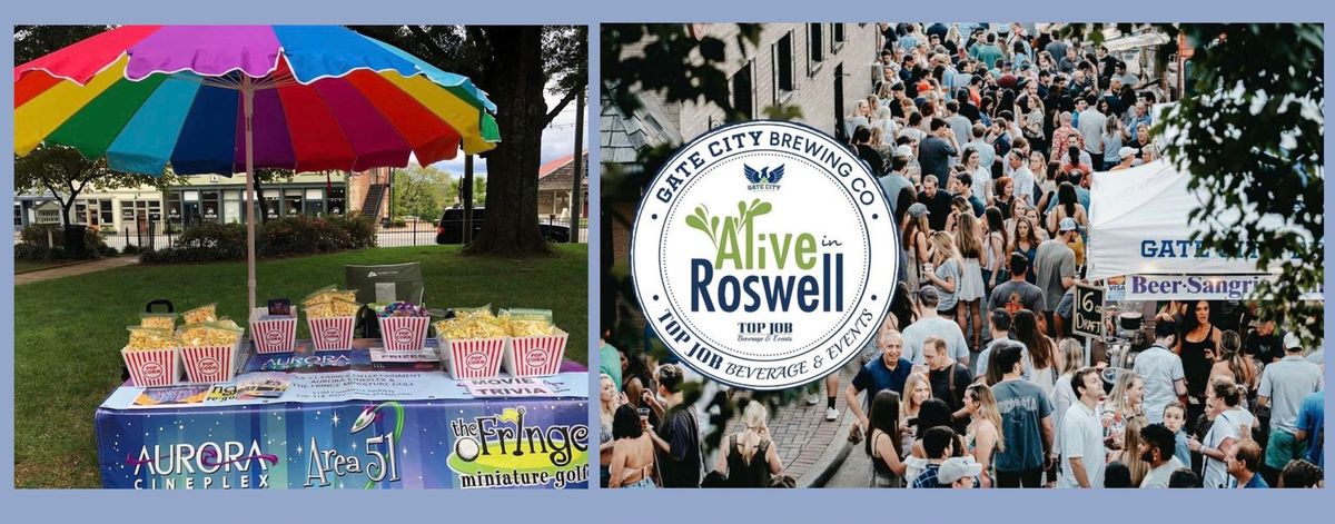 Alive in Roswell--Aurora Popcorn & Movie Trivia Booth--Canton Street